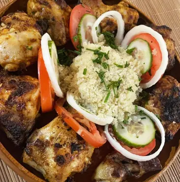 poulet braisé attiéké